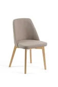Krzesła - Flavio 1 krzesło tapicerowane beżowe nogi buk naturalny - miniaturka - grafika 1