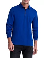 Bluzy męskie - Pierre Cardin Męska bluza polo z długim rękawem, niebieska (Yves Blue), 5XL - miniaturka - grafika 1