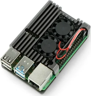 JustPi Obudowa z dwoma wentylatorami Raspberry Pi 4B DNG-16012 null - Akcesoria do komputerów jednopłytkowych - miniaturka - grafika 1