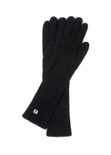 Rękawiczki - Długie czarne rękawiczki damskie - grafika 1