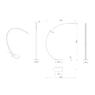 Lampy stojące - Lucide Lampa łukowa LED Curve, matowe złoto, 2700 K, wysokość 192, ściemniana - miniaturka - grafika 1
