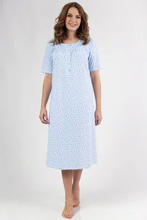Bawełniana koszula damska Anitta niebieska długa 4XL - Bielizna nocna - miniaturka - grafika 1