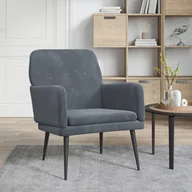 Fotele - Lumarko Fotel, ciemnoszary, 62x79x79 cm, obity aksamitem - miniaturka - grafika 1