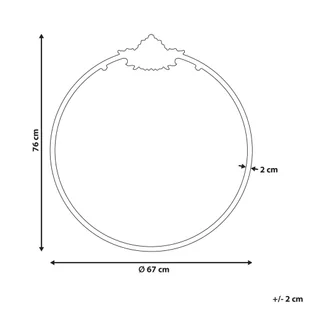 Okrągłe lustro ścienne metalowe ⌀ 67 cm czarne SOMMANT Lumarko! - Lustra - miniaturka - grafika 6