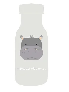 Villa d´Este Butelka termiczna "Hippo" w kolorze szaro-białym - 420 ml - Sztućce dla dzieci - miniaturka - grafika 1
