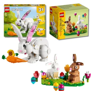 Lego Zestaw klocki Zajączki Wielkanocne oraz Creator 3 w 1 Biały królik 31133 i 40523 - Klocki - miniaturka - grafika 1