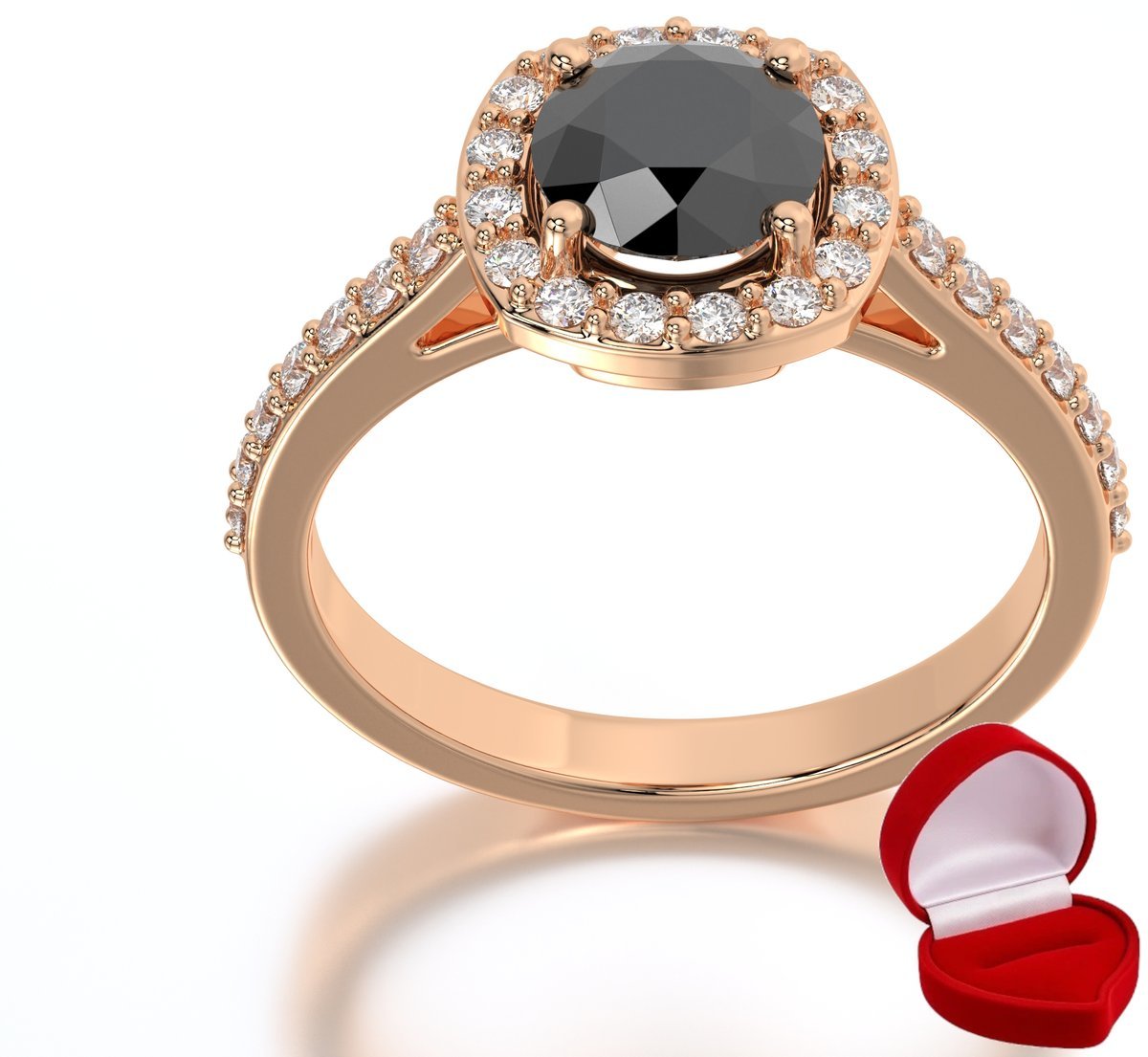 ZŁOTY PIERŚCIONEK ZARĘCZYNOWY 585 14k BRYLANT CZ. 1 ct RÓŻOWE ZŁOTO R7