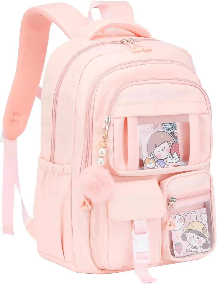 PLECAK SZKOLNY RÓŻOWY DLA DZIEWCZYNKI POJEMNY MŁODZIEŻOWY BACK TO SCHOOL
