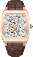 Zegarki męskie - Zegarek męski KENNETH COLE KCWGX0063802 brązowy klasyczny skeleton - miniaturka - grafika 1
