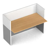 Inne meble biurowe - B2B Partner Zestaw parawanów biurowych ze stołem prostym, magnetyczny, 1 miejsce, buk 437200 - miniaturka - grafika 1