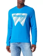 Bluzy męskie - Wrangler Bluza męska Crew Sweat, niebieski (Directoire Blue Xkl), S - miniaturka - grafika 1