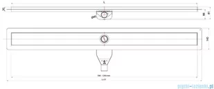 Wiper New Premium Ponente Odpływ liniowy z kołnierzem 60 cm syfon drop 35 szlif 500.0102.02.060 - Odpływy liniowe - miniaturka - grafika 2