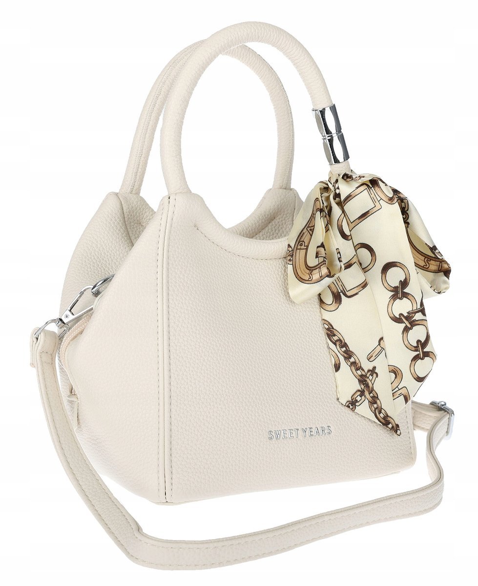 Torebka damska włoskiej marki SWEET YEARS Listonoszka kuferek YM22 beżowa