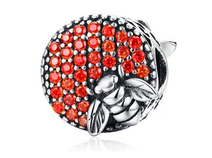 Pandora Valerio.pl Rodowany srebrny charms pszczoła pszczółka miód bee cyrkonie srebro 925 BEAD166 BEAD166 - Charmsy - miniaturka - grafika 1