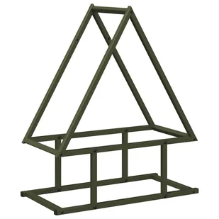 vidaXL Stojak na drewno opałowe, oliwkowo-zielony, 50x25x60 cm - Wózki magazynowe - miniaturka - grafika 1