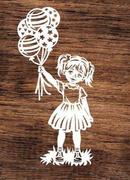 Zabawki kreatywne - Dziewczynka z balonikami- wycinanka z kartonu - miniaturka - grafika 1