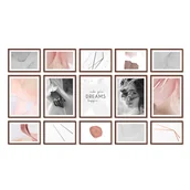 Ramki na zdjęcia - Zestaw Drewianych Ramek - Galeria Brązowych Ramek Na 15 Zdjęć - miniaturka - grafika 1
