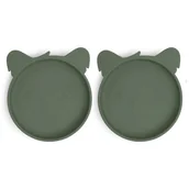 Miseczki i talerzyki dla dzieci - Nuuroo silikonowe talerzyki obiadowe duże 2 szt KOALA Dusty Green - miniaturka - grafika 1