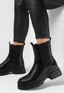 Botki damskie - Czarne Botki Semenope - miniaturka - grafika 1