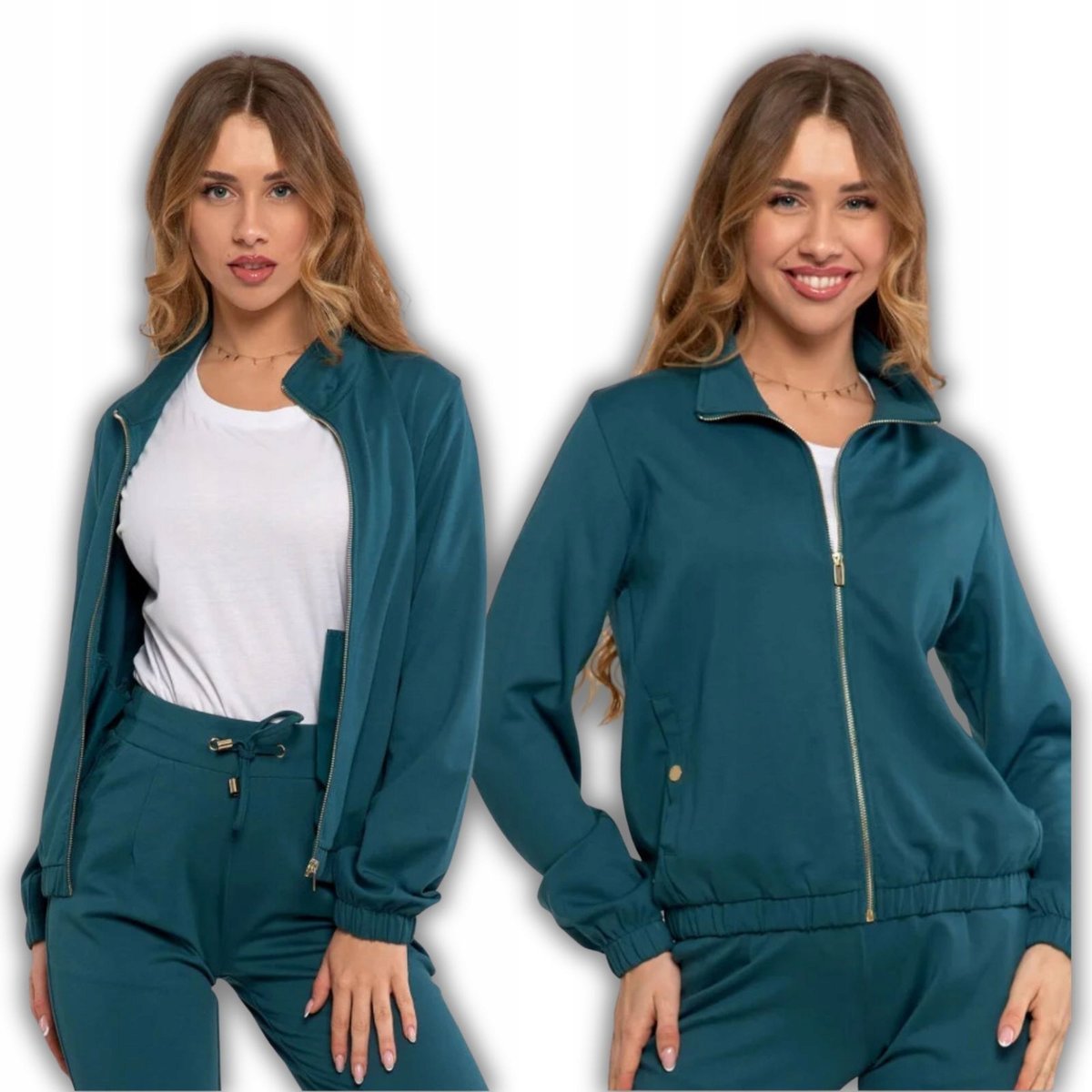 BLUZA DAMSKA DRESOWA BEZ KAPTURA ROZPINANA LEKKA STYLOWA MODNA MORAJ L GREEN