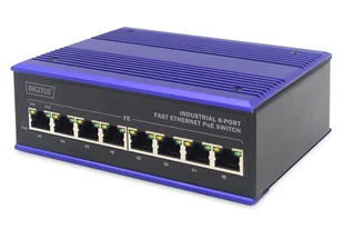 Digitus 8-portowy przełącznik sieciowy Fast Ethernet PoE, przemysłowy, niezarządzany - Pozostałe akcesoria sieciowe - miniaturka - grafika 1