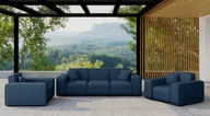 Meble ogrodowe - Zestaw ogrodowy MALIBU na taras 3+1+1, tkanina Odyssey, Granatowy - miniaturka - grafika 1
