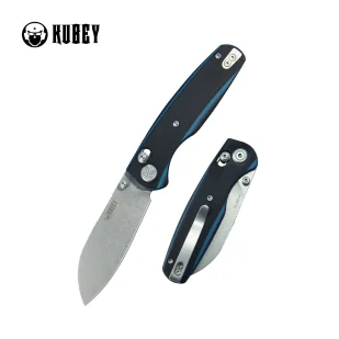 Nóż składany Kubey Breeze Black / Blue G10, Stonewashed 14C26N by Caleb Waldman (KU288D) - Noże - miniaturka - grafika 1