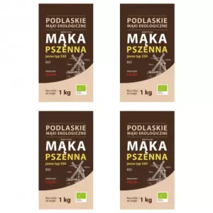 BioLife Mąka pszenna jasna typ 550 Zestaw 4 kg Bio - Mąka - miniaturka - grafika 1