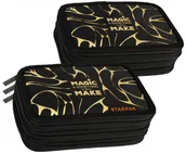 Piórniki - Starpak Piórnik z wyposażeniem 3 zamki Gold 485937 - miniaturka - grafika 1