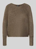 Swetry damskie - Sweter z dzianiny o kroju regular fit z rękawami nietoperzowymi model ‘DANIELLA’ - miniaturka - grafika 1