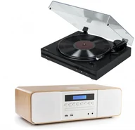 Zestawy stereo - Zestaw Stereo / Cyfrowa Mini Wieża z Gramofonem Thomson Tt350 & Mic201 - miniaturka - grafika 1