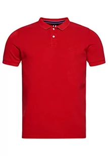 Superdry Męska koszulka polo Vint Destroy, Róż czerwień, L - Koszulki męskie - miniaturka - grafika 1