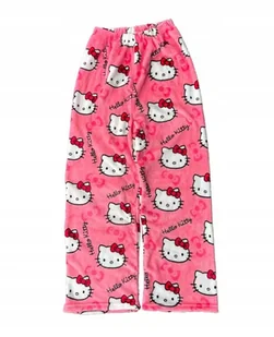 SPODNIE DAMSKIE PIŻAMOWE DRESOWE HELLO KITTY RÓŻOWE CIEPŁE L - Spodnie damskie - miniaturka - grafika 1
