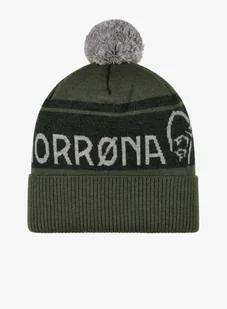 Czapka zimowa Norrona Heavy MerinoUll Logo Beanie - olive night melange - Czapki męskie - miniaturka - grafika 1