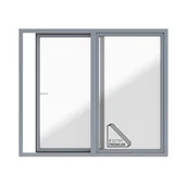 Okna - Okno PCV 3-szybowe tarasowe PSK+FIX 85 antracytowe 2700x2300 mm przesuwne w lewo - miniaturka - grafika 1