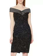 Sukienki - Gina Bacconi Damska sukienka koktajlowa z metalicznym krepą, Czarny/złoty, 40 PL - miniaturka - grafika 1