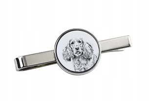 Cocker spaniel angielski - spinka do krawata z psem, personalizowany klips - Spinki do mankietów i krawatów - miniaturka - grafika 1