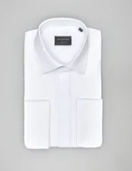 Koszule męskie - koszula fabrizia 00572 na spinki biały slim fit - miniaturka - grafika 1