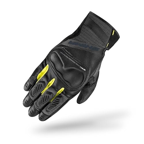 SHIMA HERO GLV Rękawice motocyklowe, męskie, skórzane, krótkie, letnie, motocyklowe, ochrona ekranu dotykowego, miejskie, oddychające, wzmocnione, perforowane, lekkie (męskie, fluo, XXL)