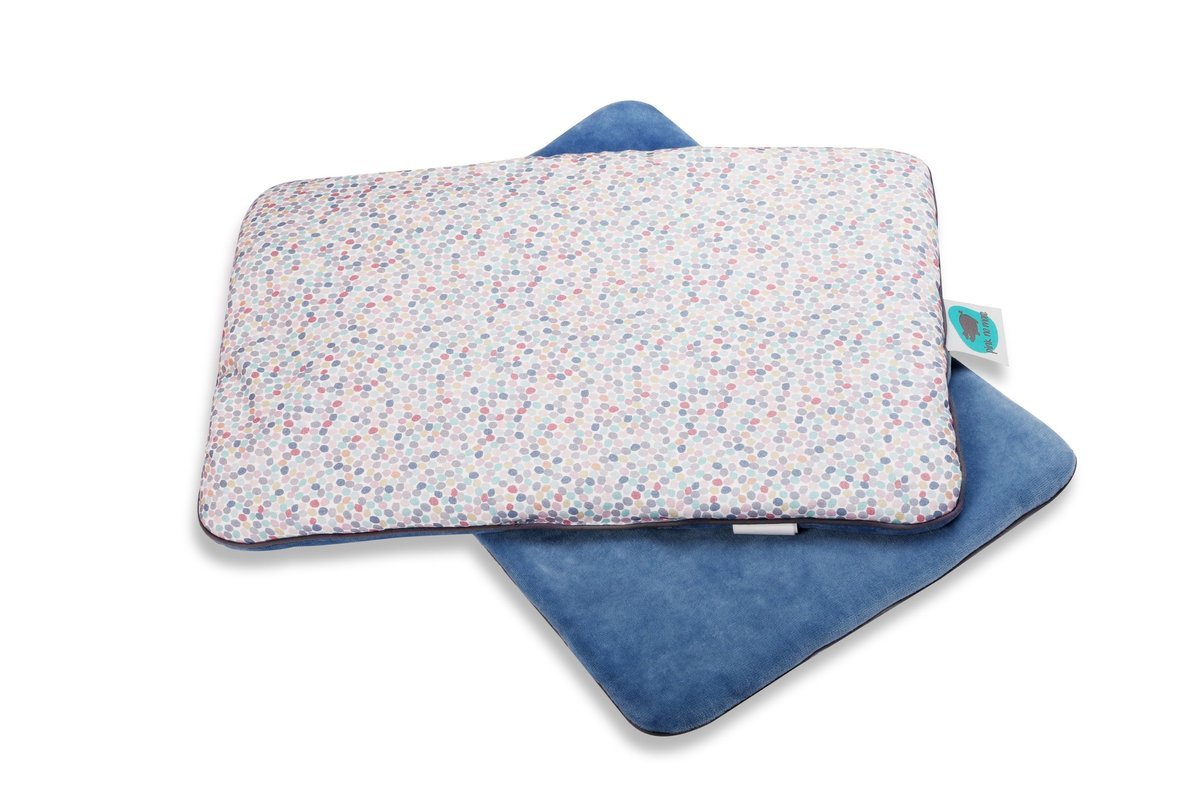 Pink No More Poduszka Dots & Niebieski Welur 40×25