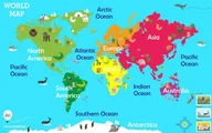 Maty piankowe - Mata Podłogowa Do Zabawy Edukacyjna MAPA ŚWIATA - miniaturka - grafika 1
