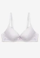 Biustonosze - Biały Koronkowy Biustonosz Push-Up Regulowanych Ramiączkach Yloena - miniaturka - grafika 1