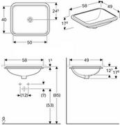 Koło Laufen Kartell Umywalka wisząca 46x28x12 cm z otworem na baterię biała H8153350001111 H1085