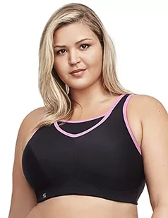Glamorise Damski biustonosz sportowy, czarno/różowy, 85F - Biustonosze - miniaturka - grafika 1