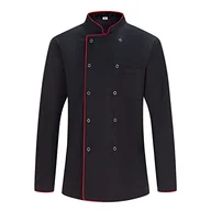 Kurtki męskie - Misemiya - Męska kurtka szefa kuchni - Męska kurtka szefa kuchni - Mundur dokujący -Nr ref. 8421B, Kurtka kuchenna 682b - Czarna, 3XL - miniaturka - grafika 1
