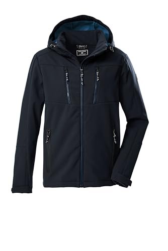 killtec Męska kurtka softshell z odpinanym kapturem KOW 79 MN SFTSHLL JCKT, czarno-niebieska, L, 43323-000