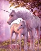 Malowanie po numerach - Norimpex Malowanie po numerach. Jednorożce 40 x 50 cm - miniaturka - grafika 1