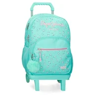 Torby na laptopy - Pepe Jeans Joumma Bags Plecak na laptopa, 39,6 cm, podwójna kieszeń z wózkiem, kolor niebieski, 32 x 44 x 22 cm, poliester - miniaturka - grafika 1