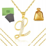 Biżuteria dla dzieci - BIŻUTERIA DZIECIĘCA, ZŁOTY NASZYJNIK LITERKA "L" DLA DZIEWCZYNKI 40cm 18K - miniaturka - grafika 1