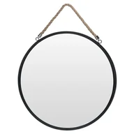 Pojemniki kuchenne - Lustro okrągłe na sznurku pasku 41cm czarne LOFT 510106 - miniaturka - grafika 1